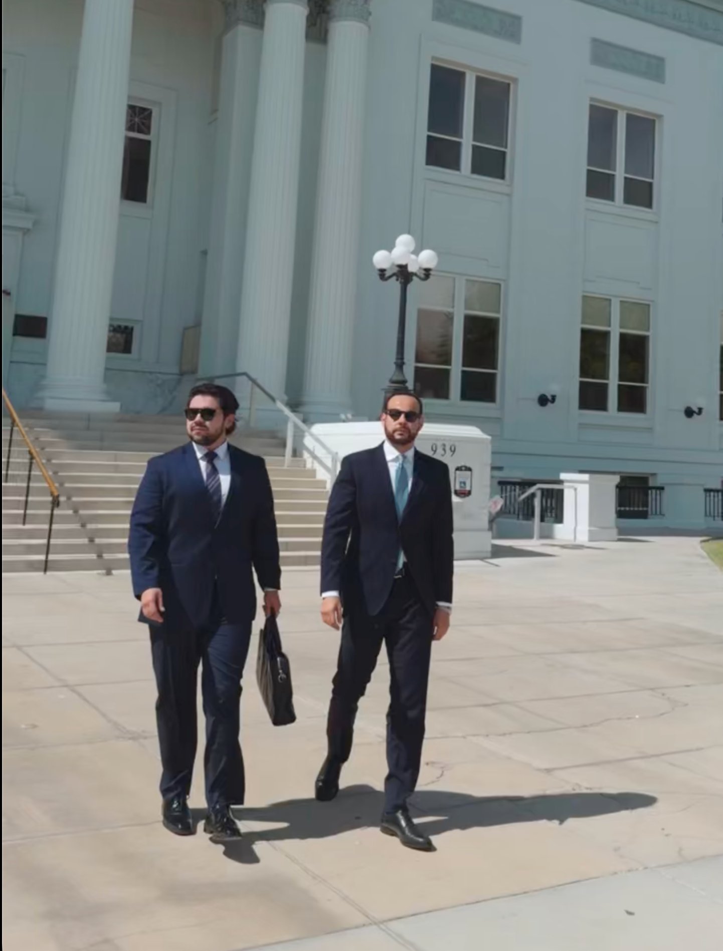 Attorneys Mario Vela and Armando Galván outside the Imperial County courthouse